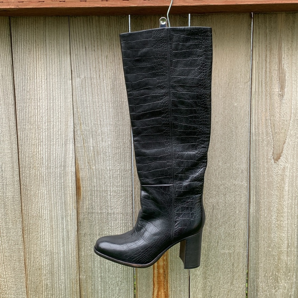 Free People Black croc boot Grayson NEW